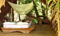 Inside a hut in the Eco-camp