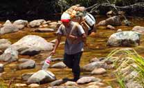 Porter crossing a river